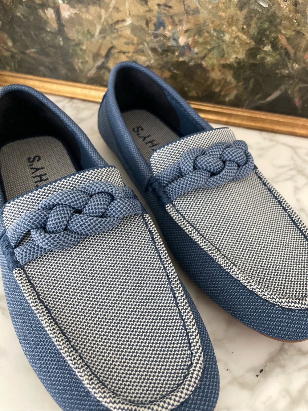 Rothy’s Braided Loafers Chambray Blue Driving Shoes Size 9.5 - Picture 9 of 12